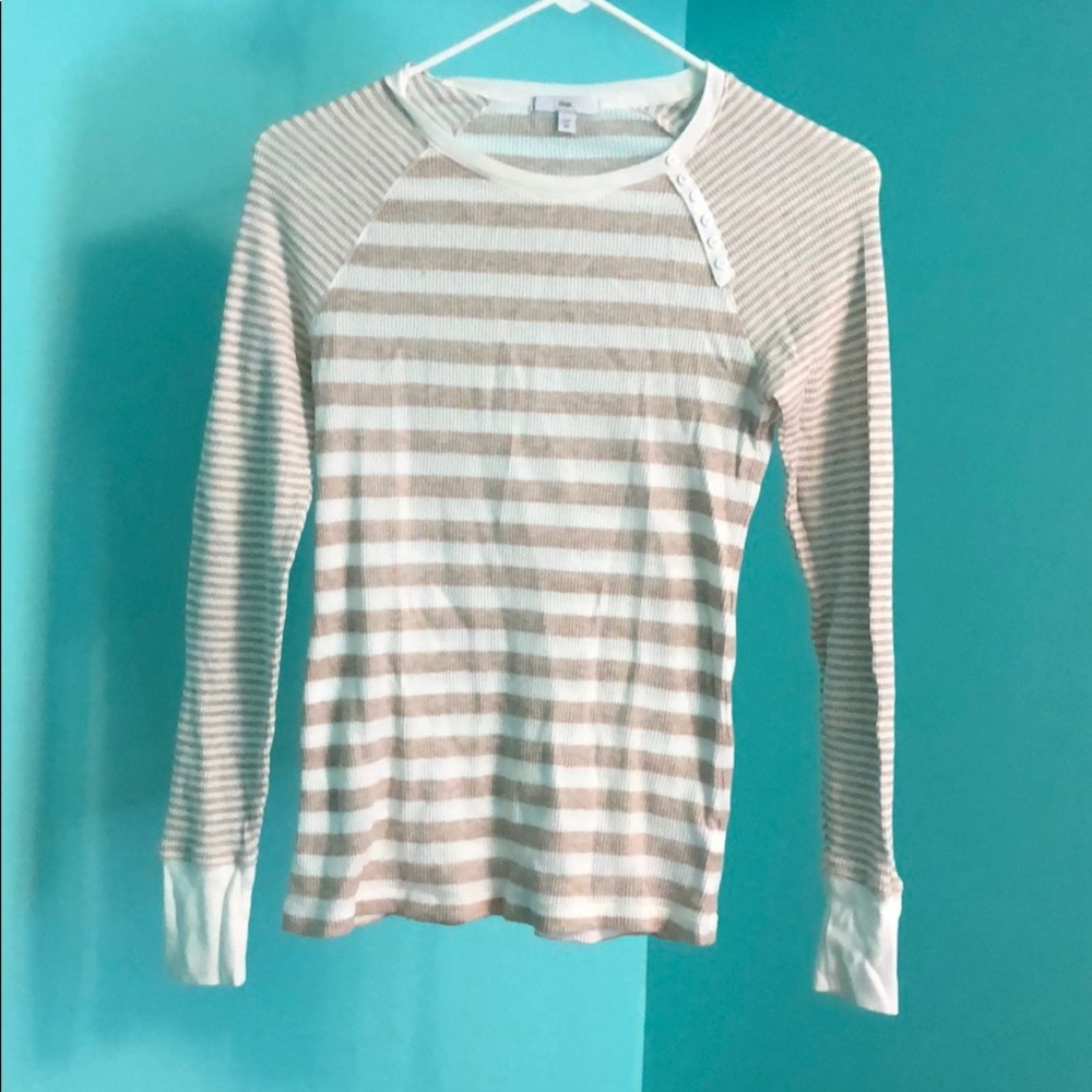 Beige and White striped shirt
